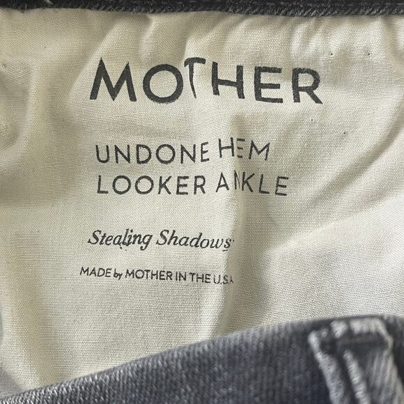 MOTHER  LOOKER‎ ANKLE FRAY SKINNY  BLACK  DISTRESS JEAN SIZE 30 - Picture 10 of 11